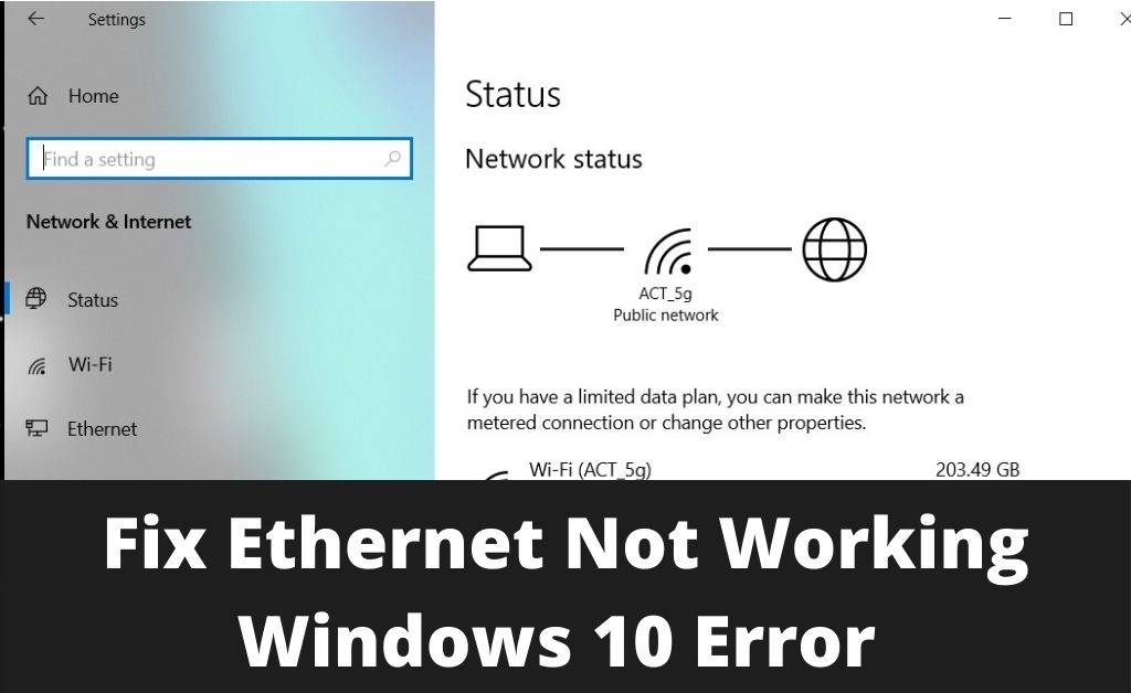 Ethernet Not Working Windows 10
