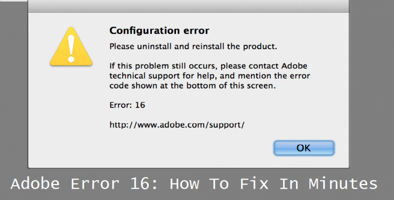 Adobe Error 16