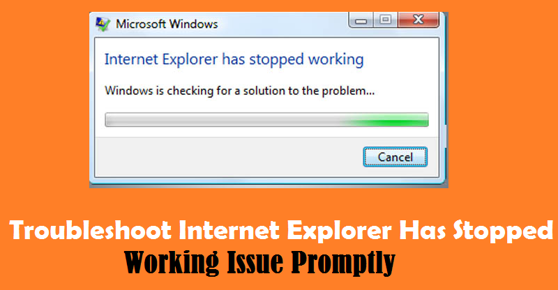 internet explorer has stopped working on Windows 10