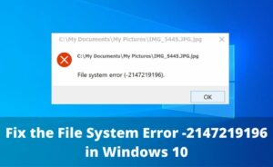 File System Error -2147219196
